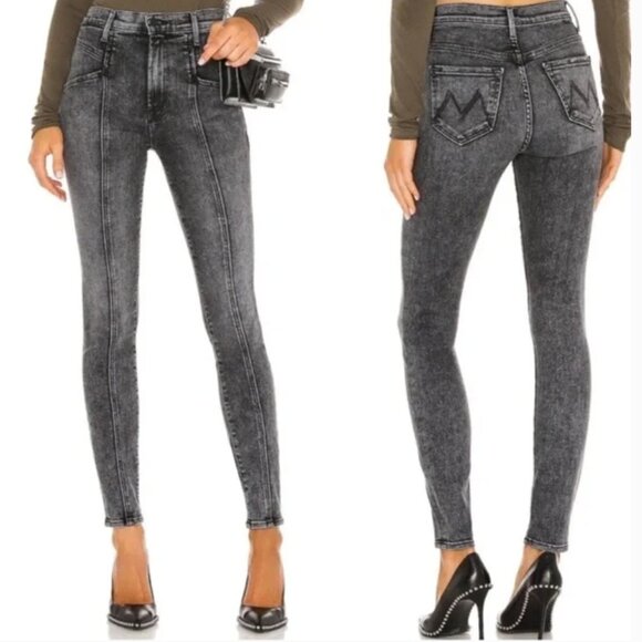 MOTHER Denim - MOTHER The Seamed Swooner Skimp Skinny Jeans Train Stops Wash Size 27